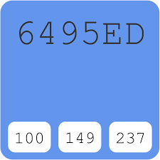 Cornflowerblue Cornflower Blue 6495ed Hex Color Code