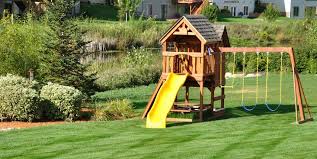 Sandbox with a swing set ladder and climbing wall to reach the raised, rectangular play fort with. 10 Best Swing Sets For Your Yard 2021 Best Backyard Playsets