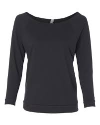 Next Level 6951 Ladies Terry Raw Edge Three Quarter Sleeve Raglan