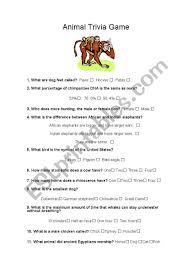 (a) 52 years old (b) 62 years old (c) 72 years old that's the end of our general knowledge quiz about horses. English Worksheets Animal Trivia Game