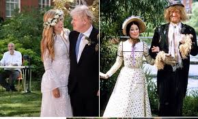 Boris johnson announced strict new lockdown measures will be in place for six months. Twitter Wags Reckon Boris Johnson And Carrie Look Like Aunt Sally And Worzel Gummidge Daily Mail Online