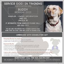 Our Identification Cards Are Customizable To Your Information Enter In Your Dog S Name Your Name City State A Service Dogs Dog Training Medication For Dogs
