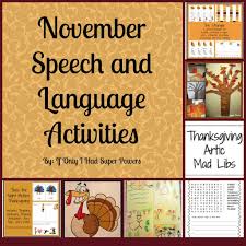 November Speech And Language Activities Speech And Language Speech Therapy Thanksgiving Speech Therapy Materials