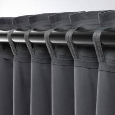 This curtain panel set is lined with solid color fabric for increase privacy and sun protection. Sanela Room Darkening Curtains 1 Pair Dark Grey 140x300 Cm Ikea