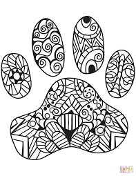 The spruce / wenjia tang take a break and have some fun with this collection of free, printable co. Cat Paw Print Zentangle Coloring Page Free Printable Coloring Pages Cat Paw Print Paw Print Drawing Cat Coloring Book