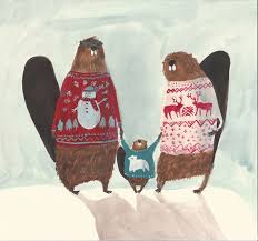 Beaver Family Christmas Card Kirsten Sims From The Middle Of Nowhere Canadian Edition On Behance Animal Illustration Beaver Drawing Family Illustration