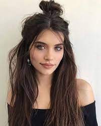 41 Beautiful Long Hairstyle Ideas For Women Addicfashion Half Bun Hairstyles Hair Styles Cool Hairstyles