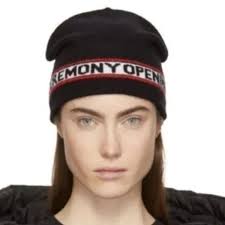 OPENING CEREMONY Black/Red/White Logo Beanie. NWT. One Size. Unisex.