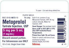 These Highlights Do Not Include All The Information Needed To Use Metoprolol Tartrate Injection Usp Safely And Effectively See Full Prescribing Information For Metoprolol Tartrate Injection Usp Metoprolol Tartrate Injection Usp For
