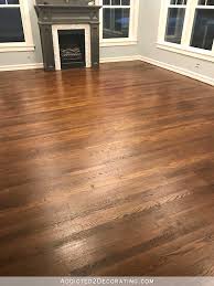 In other words, it isn't a bold brown yet a subtle brown that can be perfect for that dresser you've been wanting to stain. The Hardwood Floor Refinishing Adventure Continues Tip For Getting A Gorgeous Finish Addicted 2 Decorating