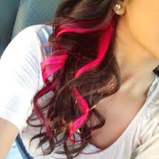 Curled Pink Hair Streaks Pink Hair Streaks Hair Streaks Hair Styles
