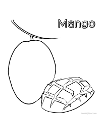 This mango coloring sheet was posted in the coloring pages category. Mango Image Coloring Page Print Mango Is A Type Of Fruit That Is Oval But Bulging In The Middle Mangoes Have Mango Images Fruit Coloring Pages Coloring Pages