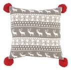 Fairisle Cushion with Pom-Poms CANVAS