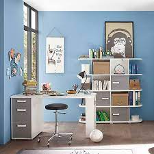 Daher muss der sitzplatz am kinderzimmertisch bequem und praktisch sein. Jugendzimmer Schreibtisch Regal Kombination Yuma 78 In Weiss Mit Arktisgrau Mytoys