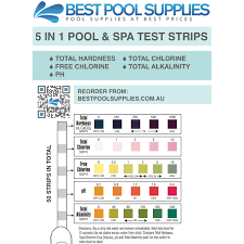 5 In 1 Swimming Pool Spa Water Test Strips 50 Strips