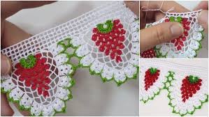 Ceyizlik Cilek Motifli Havlu Kenari Dantel Modeli Tarifi Tig Isleri Boncuk Havlular