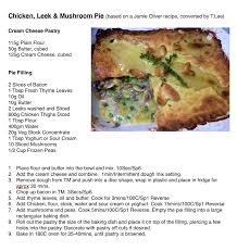 Chicken Leek Mushroom Pie For Thermomix Jamie Oliver Recipes Mushroom Pie Cream Cheese Pastry
