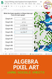 Check out amazing pixelart artwork on deviantart. Google Sheets Digital Pixel Art Math Writing Linear Equations From Graphs Video Video Writing Linear Equations Linear Equations Graphing Linear Equations
