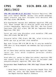 Check spelling or type a new query. Cpns Sma Sscn Bkn Go Id 2021 2022