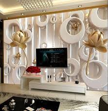 3d Photo Wallpaper Golden Lotus Living Room Tv Wall Wallpaper 3d Backdrop Wallpaper Wall Mural Wall Paper Duvar Desenler