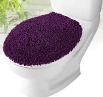 MAYSHINE Toilet Lid Cover - Plum, Plush Microfiber Oval Toilet Seat Covers  for Bathroom, Machine Washable Elongated Toilet Cover Seat, Stretches up to  ...
