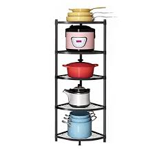 Countertop storage for food save room in your pantry with attractive countertop organizers that keep food fresh. Buy 5 Tier Kitchen Corner Shelf Rack Metal Storage Shelves Pot Rack Storage Organizer Stainless Steel Shelves Shelf Holder Online In Turkey B08yfdwbq1