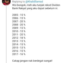 Berita terkini pengumuman bila tarikh pembayaran dividen bank rakyat 2020 terkini pada tahun 2021 dan cara beli bonus saham. Khalid Samad Berbangga Pejuang Agama Bangsa Negara Facebook
