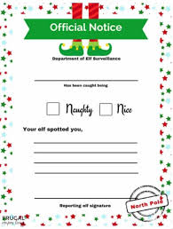 elf on the shelf ideas elf behavior notice printable