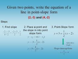 Algebra forms of linear equations write an equation given two points 1 answer Point Slope Form Linear Equations In Two Variables Ppt Download