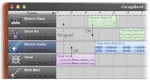 The score editor displays midi regions on software instrument tracks as music notation, including notes, rests, key and time signature, and clef signs. 1 Setting Up The Garage Garageband 2 The Missing Manual Book
