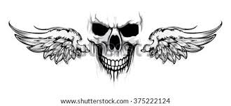 Awesome three skulls with wings illustration. Hand Drawn Skulls Wings Tattoo Royalty Free Stock Vector 426889288 Avopix Com