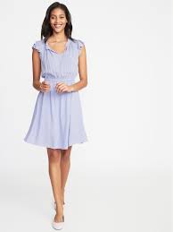 Waist Defined Flutter Sleeve Dress For Women Old Navy Flutter Sleeve Dress Navy Spring Dress Navy Summer Dress