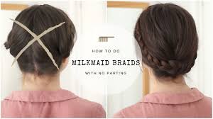 Milkmaid Braids With No Parting Quick Tutorial Youtube In 2020 Short Hair Styles Milkmaid Braid Easy Hairstyles For Long Hair