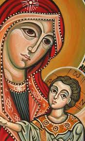 Mother of God With the Child Jesus. Byzantine, Romanian Icon Handmade  Painted
