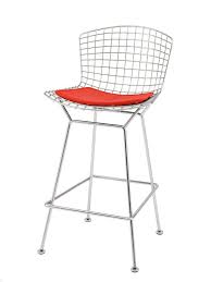 Bright bar stools stand out as a result of their colourful appearances and natural ability to bring levity to a given location. Knoll International Bertoia Barstool With Cushion Satin Chrome Plated Bright Red Tonus 130 By Harry Bertoia 1952 Designer Furniture By Smow Com