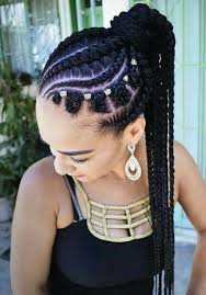 Pin By Pan Cha On Hairstyles Hair Styles Braided Ponytail Hairstyles Cornrow Hairstyles