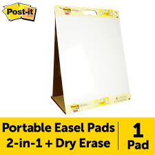 post it portable two in one flip chart and dry erase white