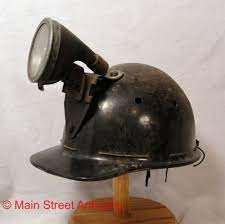 Miners Helmet With Two Bulb Koehler Wheat Electric Cap Lamp Vintage Mining Hat Coal Mining Miner Helmet Helmet