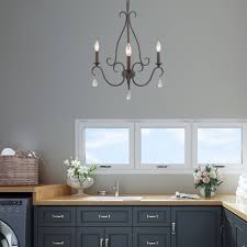 Laundry rooms are mostly used for washing clothes, and all the clothes to be cleaned are kept there. Transitional 3 Light Rustic Candle Metal Chandeliers Farmhouse Ceiling Lights D 20 5 X H 24 On Sale Overstock 27799743