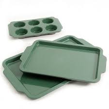 Gibson Home Perry 3piece Nonstick Green Carbon Steel And Ceramic Bakeware Set Includes 18 Cookie Sheet 15 Coo Ceramic Bakeware Set Ceramic Bakeware Gibson Home