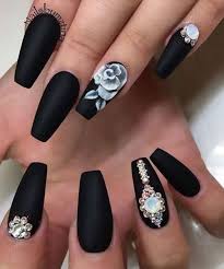 Coffin nail designs look awesome, especially with a long nails, but you don't have to have long nails to take part in this trend. Black And White Coffin Nail Designs Nail And Manicure Trends