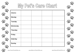 We have researched some of the more common household pets and their daily/weekly care requirements. Reward Charts For Pet Care