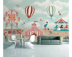 Maybe you would like to learn more about one of these? Red Circus With Hot Air Balloon Wallpaper Mural Kids Wall Decor Hot Air Balloon Wallpaper Mural Wallpaper