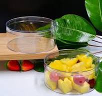 Spot Large Round Transparent Plastic Box Food Grade PS Material Transparent  Fruit Container 650ML