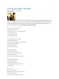 This opens in a new window. Lirik Lagu Cari Jodoh Wali Band