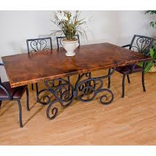 Alexander Rectangular Copper Dining Table By Mathews Co Modern Table Wrought Iron Dining Table Dining Table Copper Wrought Iron Table