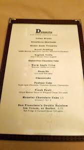 Christmas prime rib dinner beats a traditional turkey dinner any day. Dessert Menu At House Of Prime Rib Picture Of House Of Prime Rib San Francisco Tripadvisor