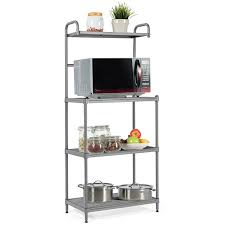 Extra storage that goes where you need it. Costway 4 Tier Baker S Rack Microwave Oven Stand Shelves Kitchen Storage Rack Organizer Walmart Com Walmart Com