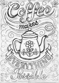 Coloring book pages hygge cups tea or cozy coffee mug with floral pattern and different flowers plant ornaments art print elements. Pin On Latte Love