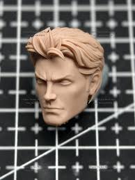 1/12 Scale Marvel Spider-Man Unpainted Head Sculpt Battle Damage Anime  Peter Parker White Model For Mafex Shf Ml Mezco Body